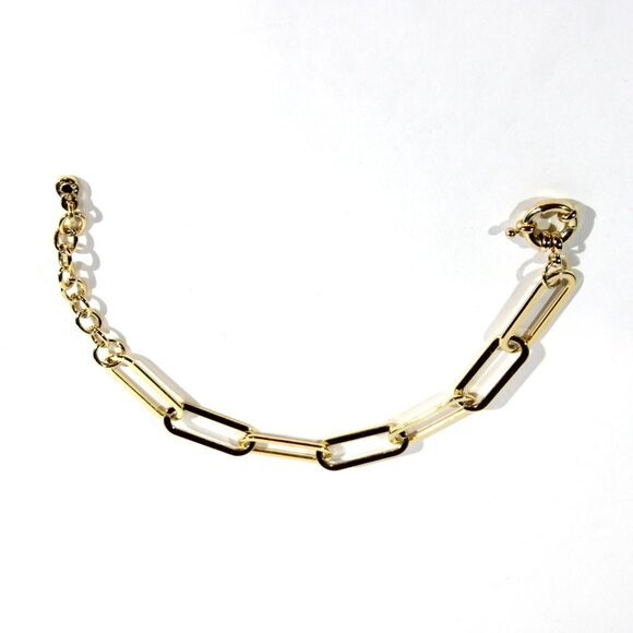 BaubleBar Gold Tone Paperclip Link Bracelet - Picture 3 of 6